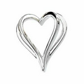 14K White Shadow Heart Pendant Slide